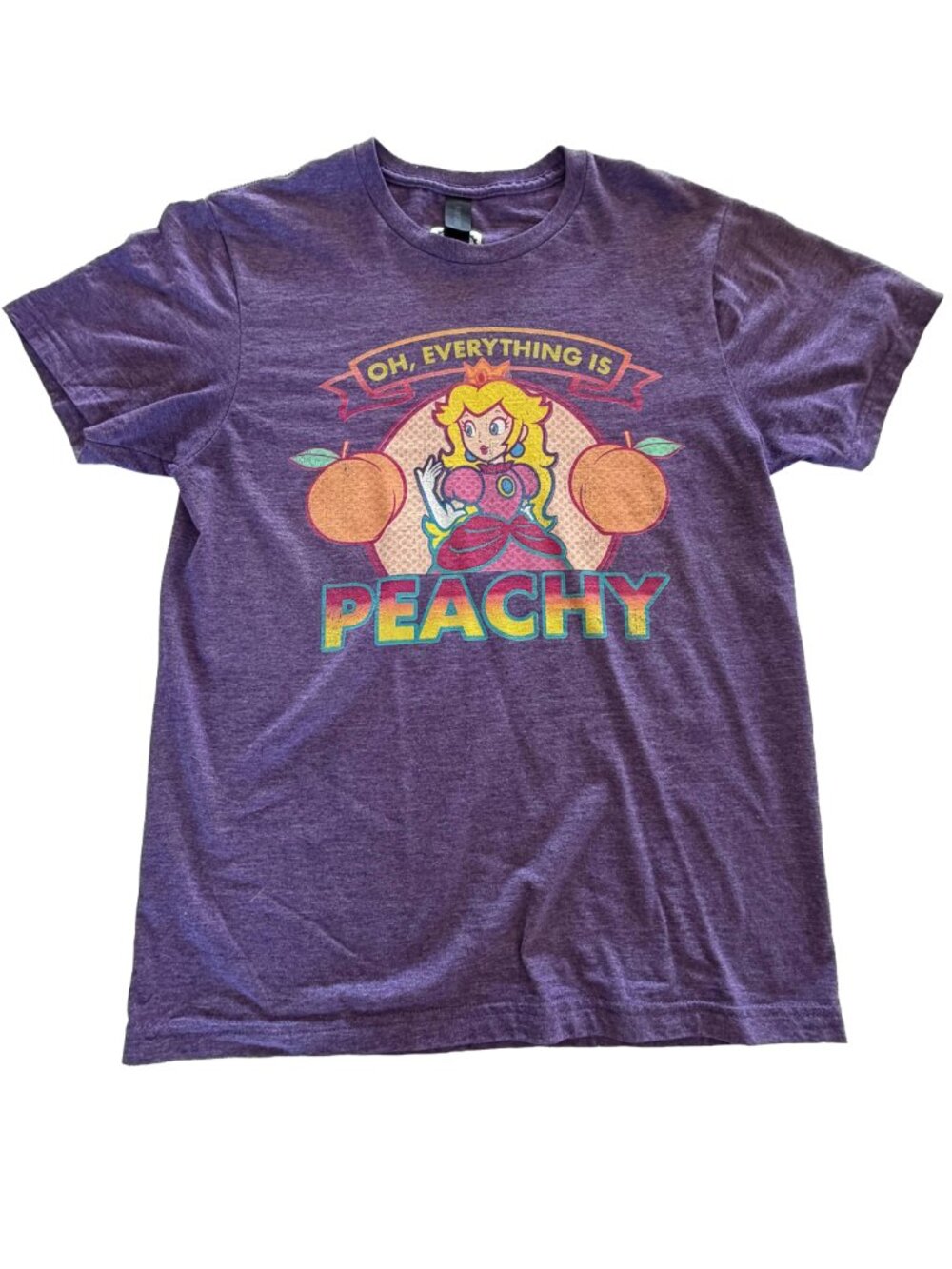 Nintendo Princess Peach "Oh, Everything Is Peachy" Graphic Tee Purple Size S